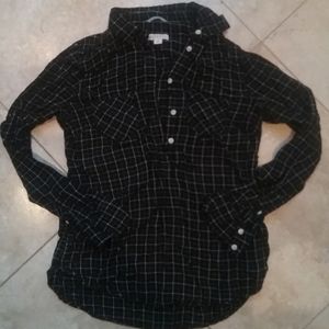 black and white grid flannel
